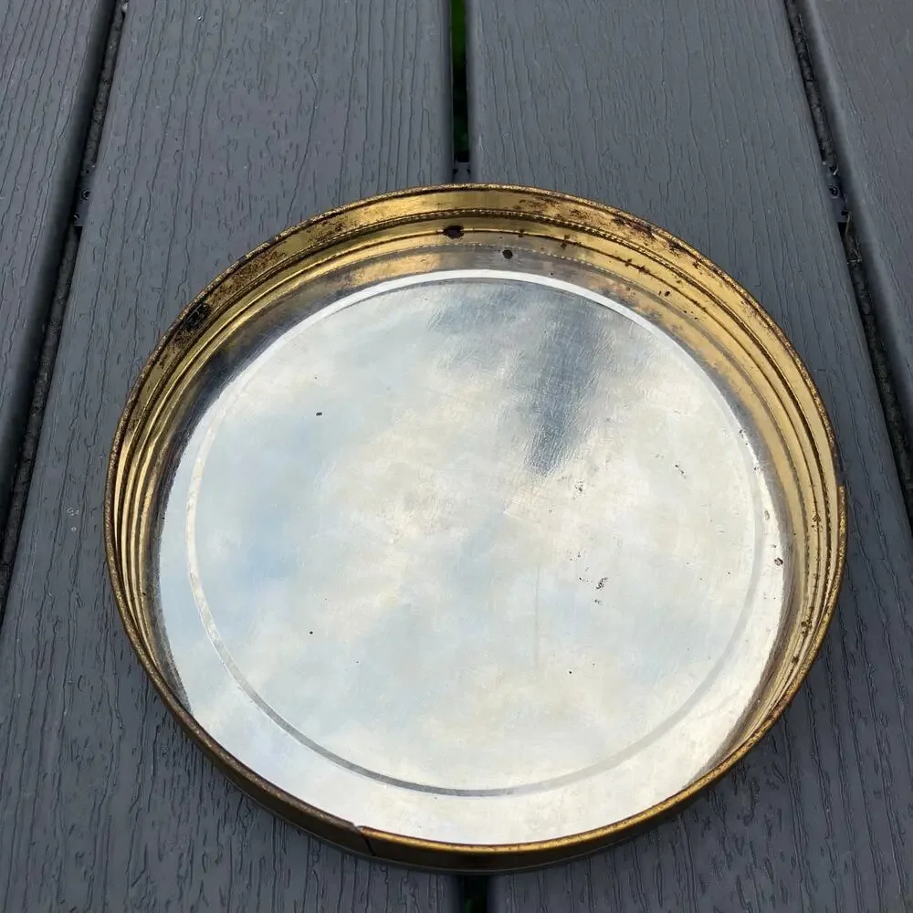 Vintage castlecore renaissance round storage tin, fairycore cottagecore